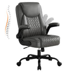 GTPLAYER PU Leather Office Chair, Home Desk Chair with Flip-up Arms, Modern