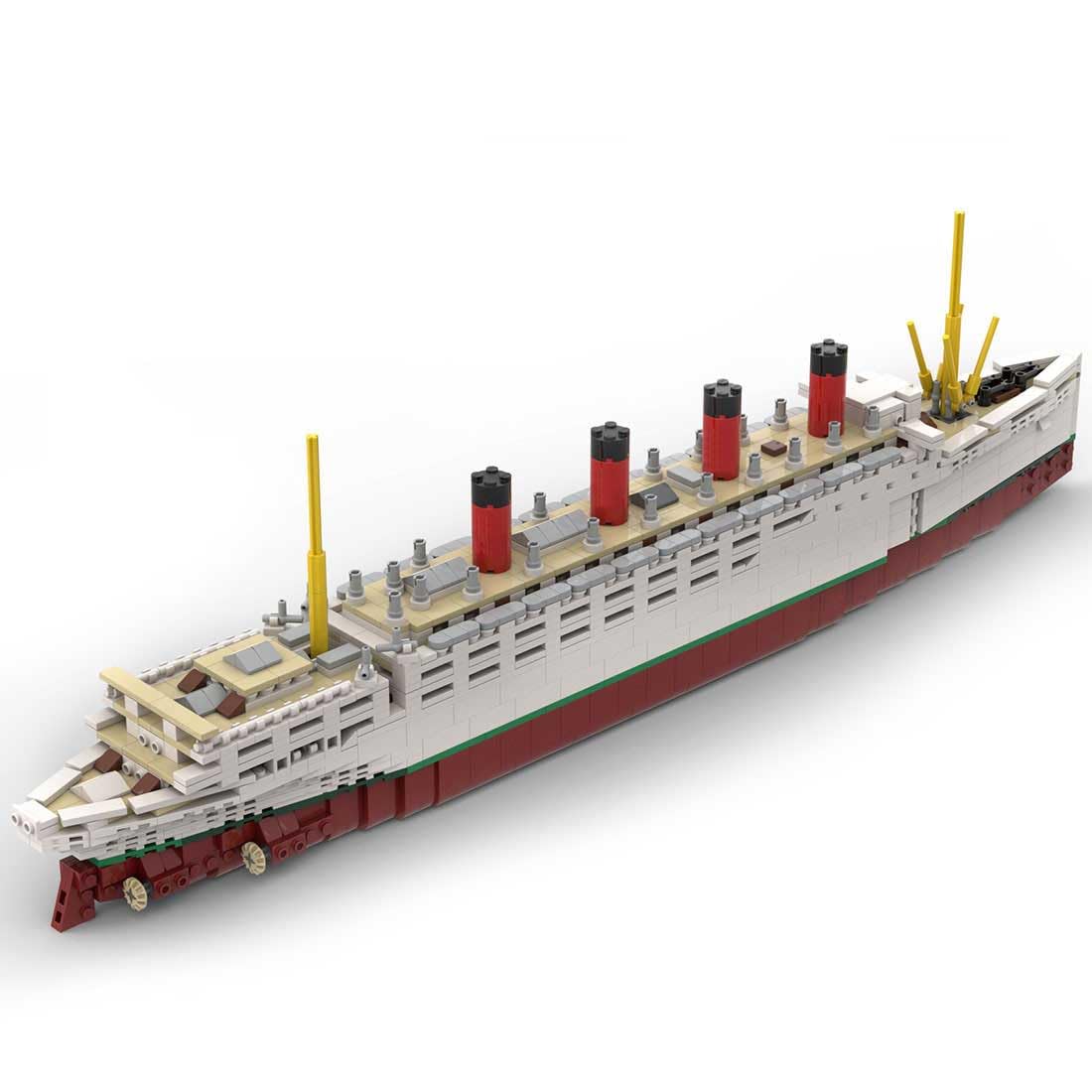 Cruise Ship Building Kit, 1/400 RMS Mauretania Large Cruise Ship Model Assembly Steamship Toy Sets, Creative MOC for Adults (1871PCS)