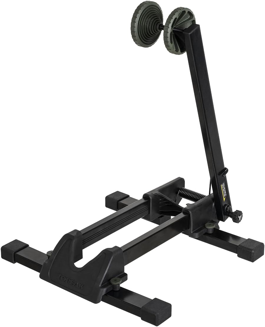Topeak Lineup Stand Max+ (TW046) – Heavy-Duty Folding Bike Stand for Road, MTB & E-Bikes – 30kg Capacity, Adjustable Wheel Chock, Fits 20mm–3.25” Tires, Compact Storage