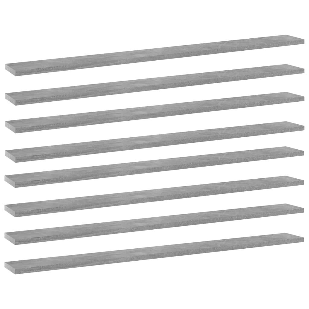 Set of 4 Wall Mounted Floating Shelves 39.4 x 19.7 in Concrete Grey Engineered Wood Decorative Display Storage Ledge for Living Room