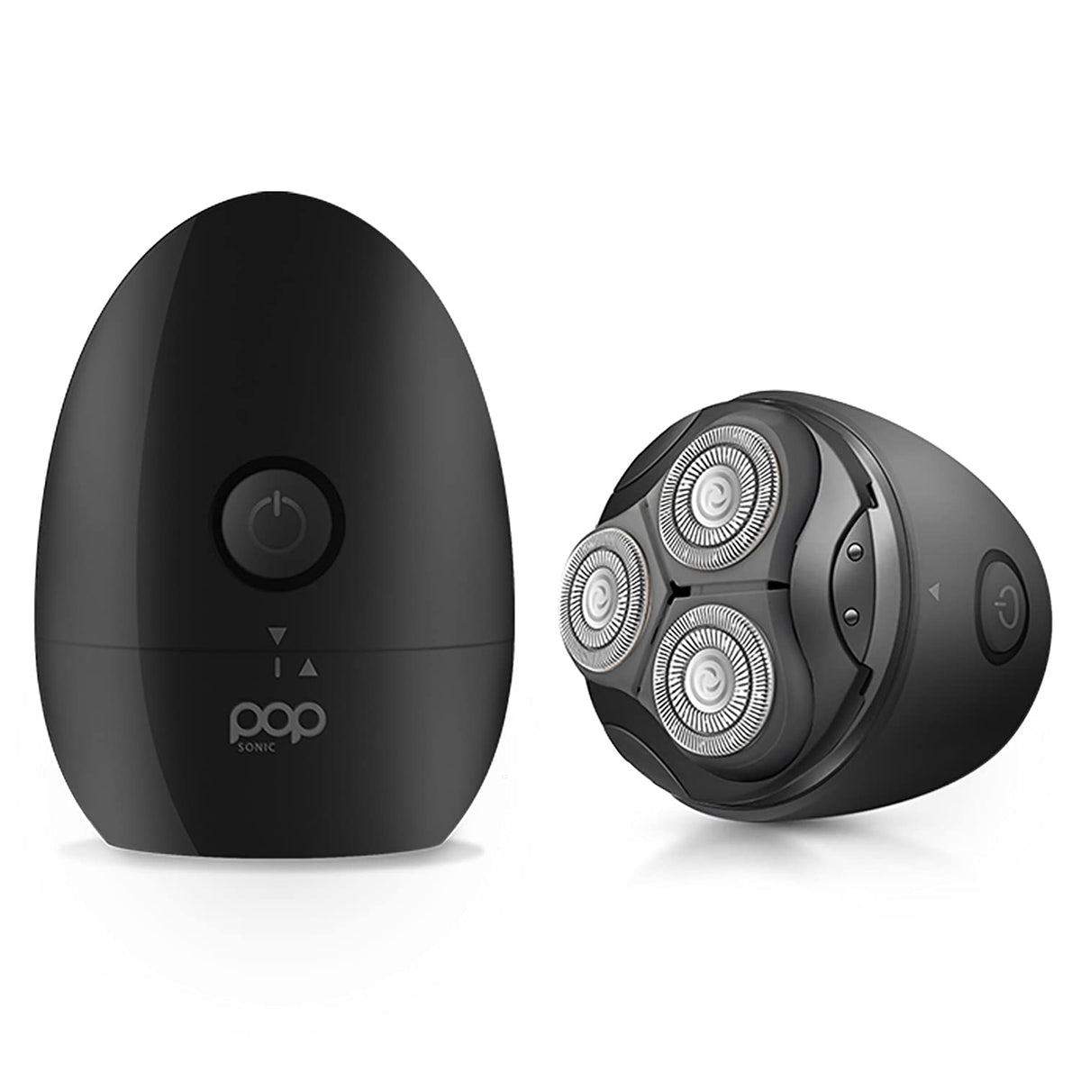 Pop Sonic Moon Shaver – 3-Head Electric Face & Body Shaver – (Black) – 3 Floating Rotary Heads Trimmer w/Removable Cap – Titanium Blades & Lithium-ion Battery – Razors for Women & Razors for Men