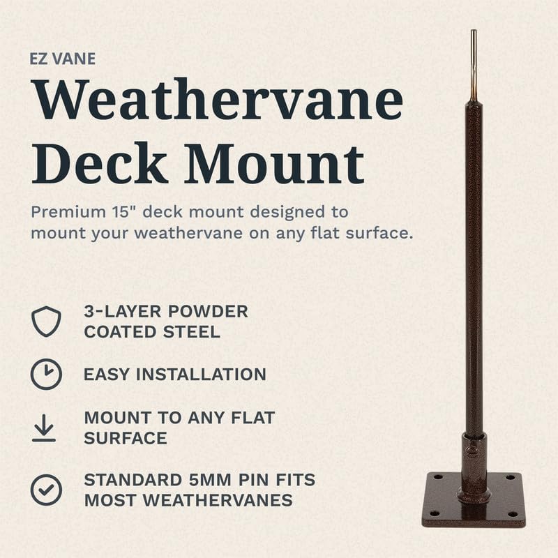 EZ Vane Steel Bear Weathervane with Wind Cups — Deck Mount
