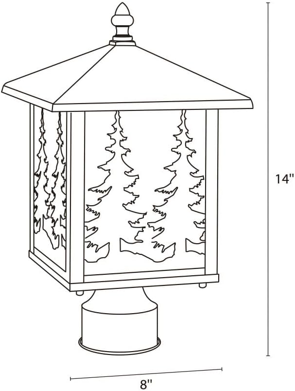 VAXCEL Yosemite 1L Bronze Rustic Outdoor Tree Post Light White Glass