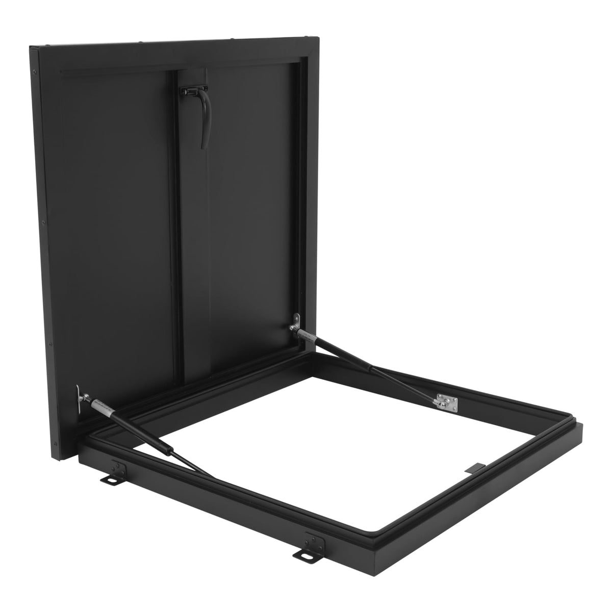 Roof Hatch, Roof Access Hatch,Roof Security Door with Hydraulic Support Rod and Switch Type Handle,Commercial Manhole Cellar Export Lid,Attic Skylights Roof Hatch Vent Access Door (Black-25.6x25.6)