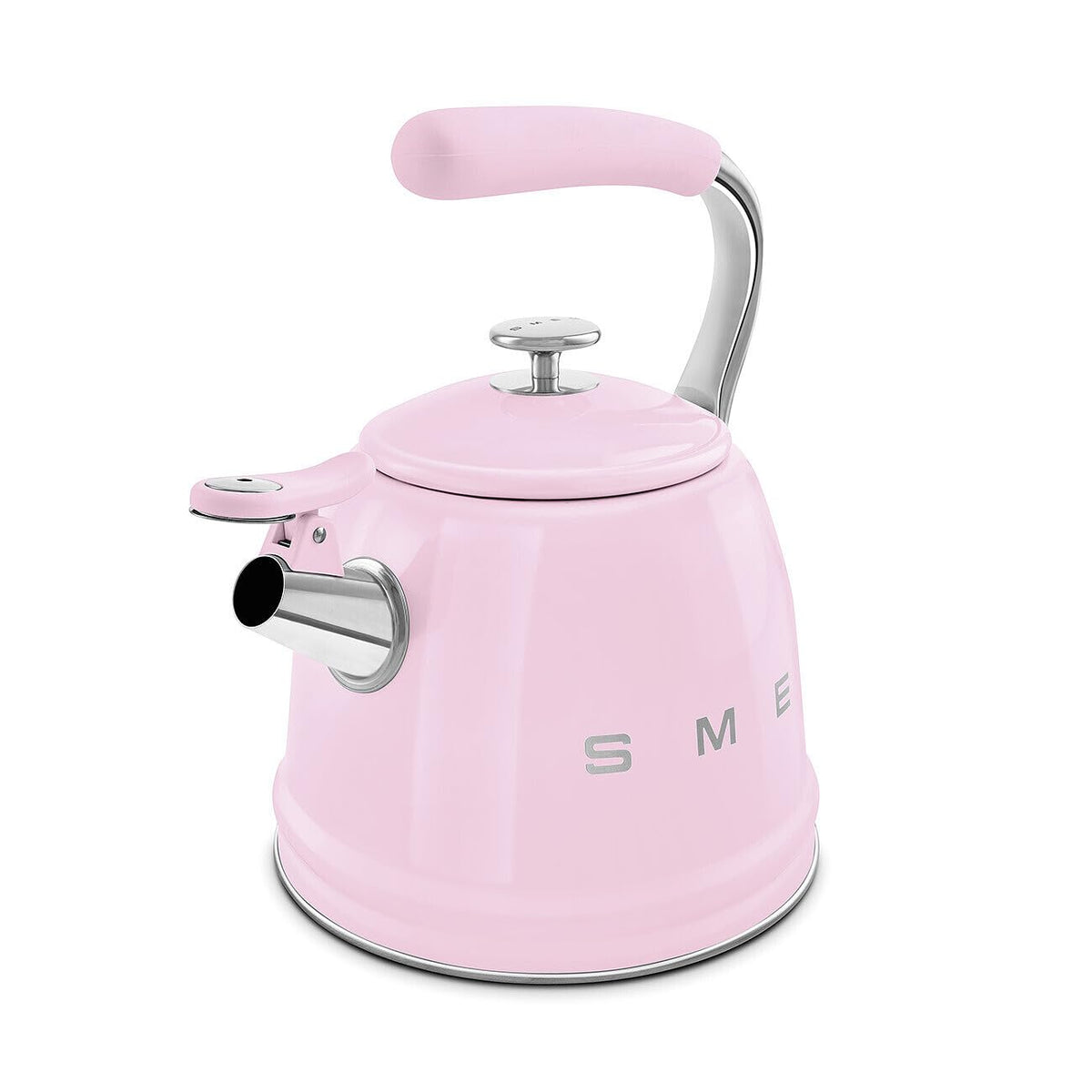 SMEG Stovetop Whistling Kettle – 50s Retro Style, 2.3 Liter (10 Cup / 2.4 Quart) Stainless Steel Tea Kettle with Iconic Design & Whistle – Premium Kitchen Statement Piece-Black