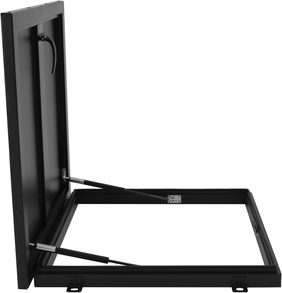 23.6" L X 23.6" W Aluminum Roof Access Hatch, Roof Security Door, Rooftop Hatch Cover Plate for Wellhead Lid, Cellar Cover (Black-23.6inch)