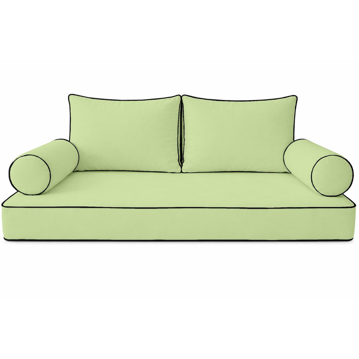 Cottington Lane 5 Piece Outdoor Daybed Cushion Cover Set, Twin Size Fitted 39" x 75" with 6" Deep Fit, Waterproof Indoor Daybed/Porch Swing Bed Mattress & Pillow Bolster Cushion Cover, White