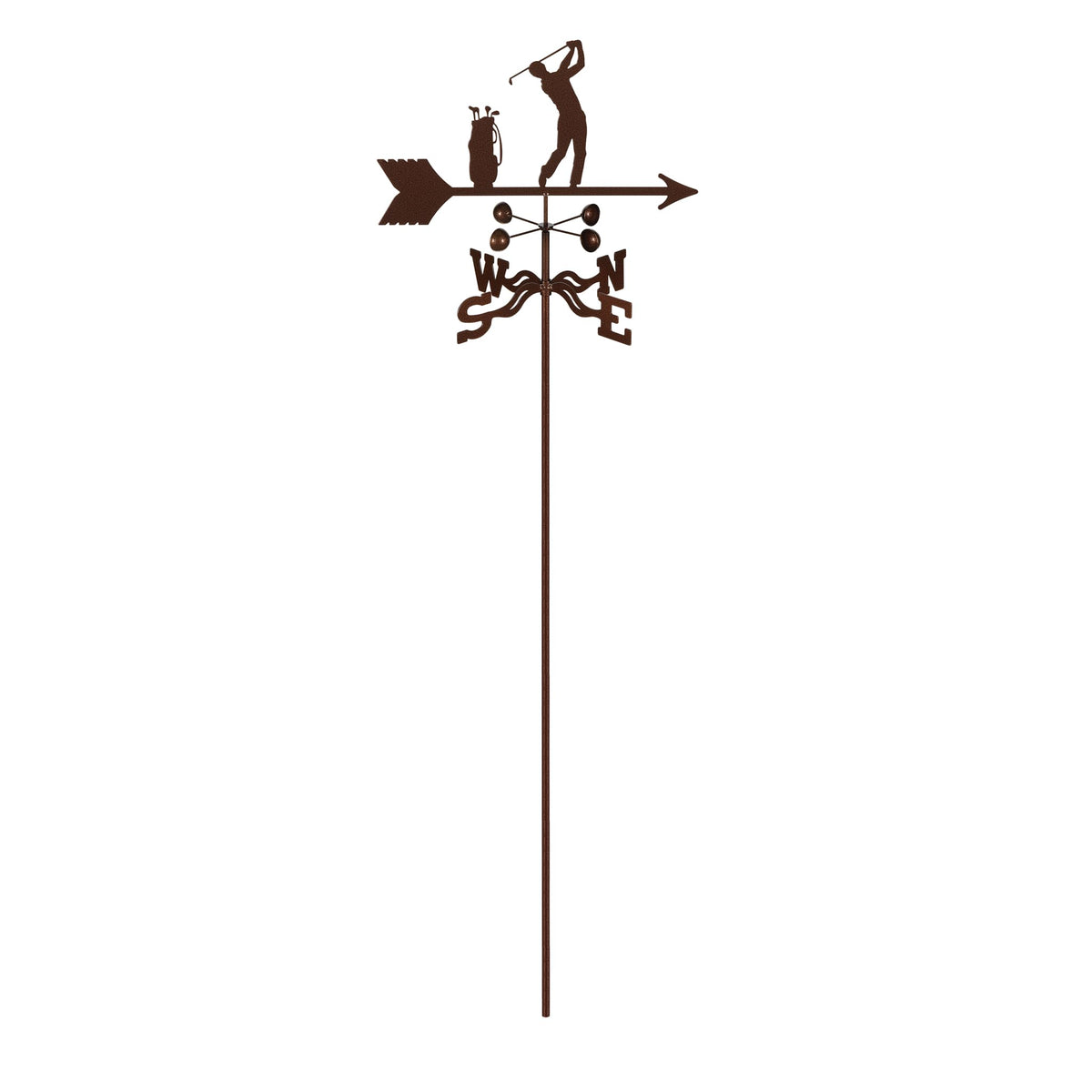 EZ Vane Steel Male Golfer Weathervane with Wind Cups — Post Mount