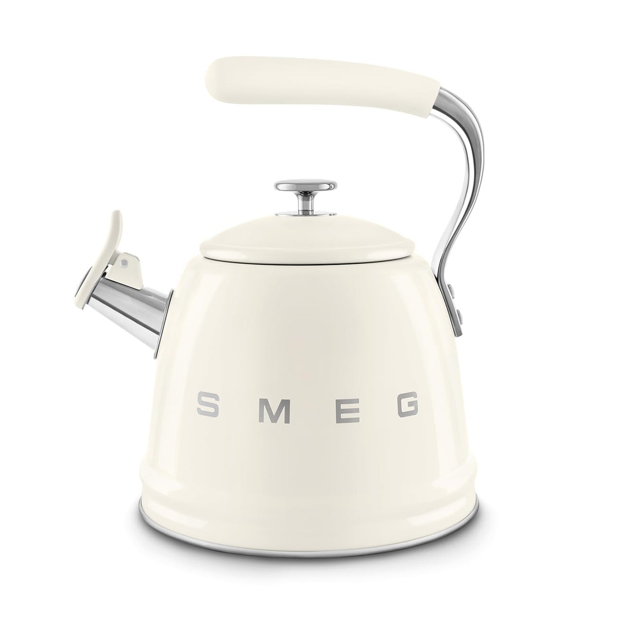 SMEG Stovetop Whistling Kettle – 50s Retro Style, 2.3 Liter (10 Cup / 2.4 Quart) Stainless Steel Tea Kettle with Iconic Design & Whistle – Premium Kitchen Statement Piece-Black