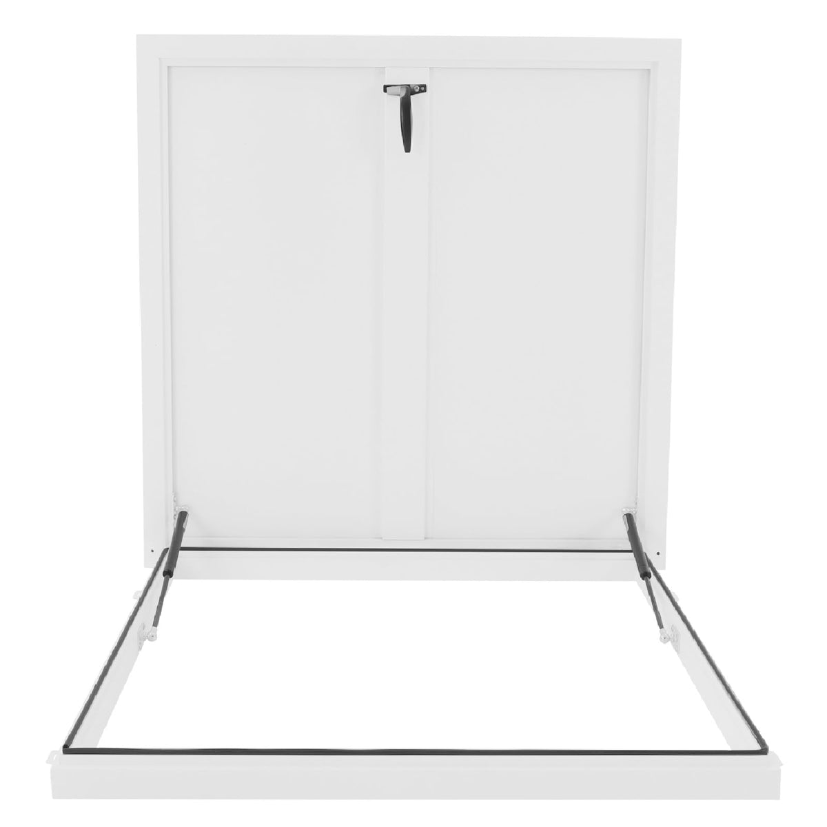 27.5" L X 27.5" W Aluminum Roof Access Hatch, Roof Security Door, Rooftop Hatch Cover Plate for Wellhead Lid, Cellar Cover (Black-27.5inch)