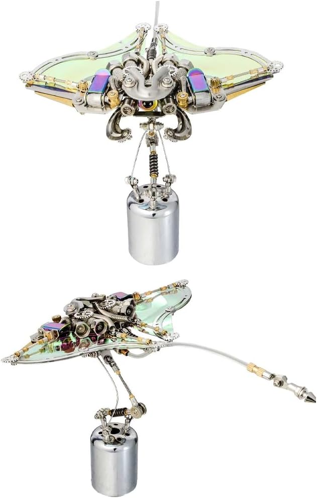 3D Metal Puzzle Blessing Fish Model Kit, 422PCS DIY Assemble Steampunk Mechanical Manta Ray, Creative Handcrafted Metal Art Craft Desktop Display & Decoration for Adults