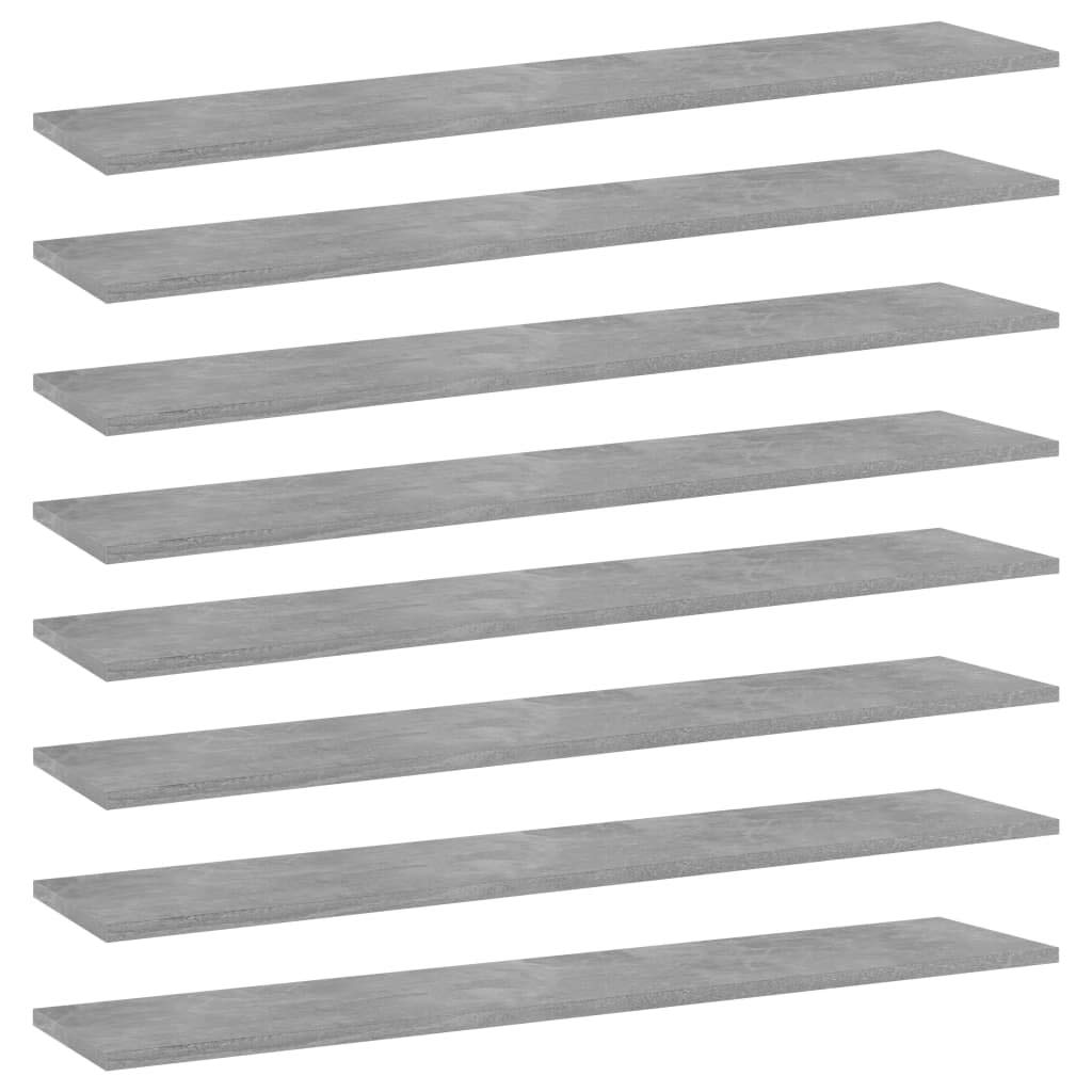 Set of 4 Wall Mounted Floating Shelves 39.4 x 19.7 in Concrete Grey Engineered Wood Decorative Display Storage Ledge for Living Room