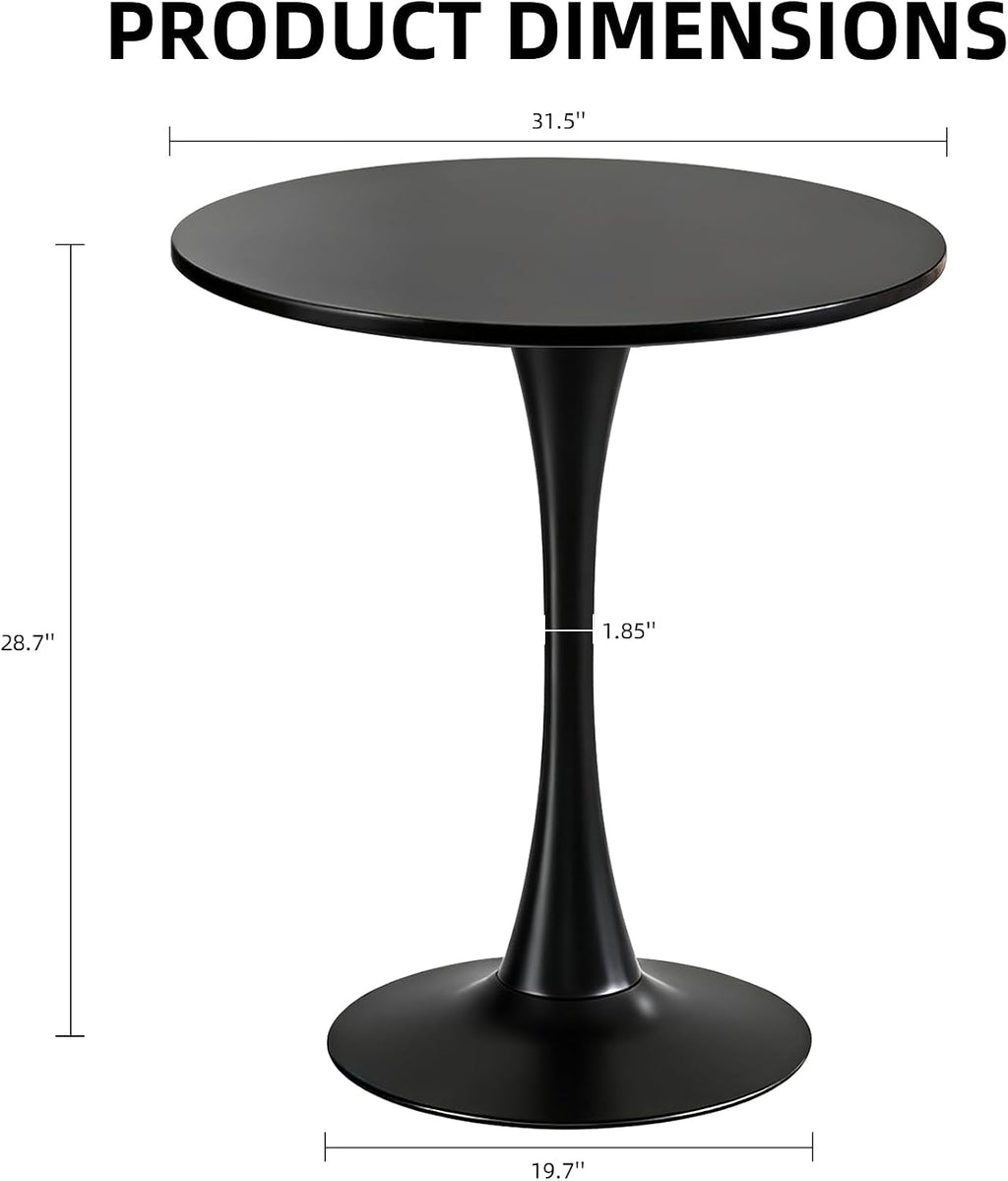 Round Dining Table, 31.5" Tulip Table (Black)