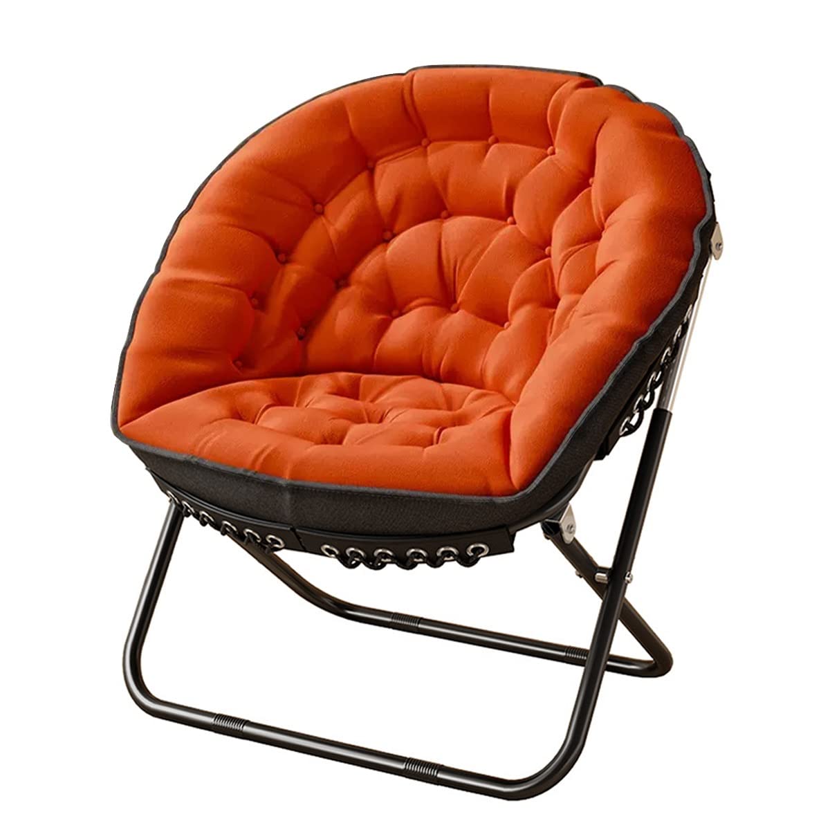 YCKEGEW Folding Papasan Chair Oversized Saucer Chair Indoor Accent Chair for Living Room,Lounge Chairs with Carbon Steel Frame,Lazy Sofa Office Chair for Home (Color : Green)