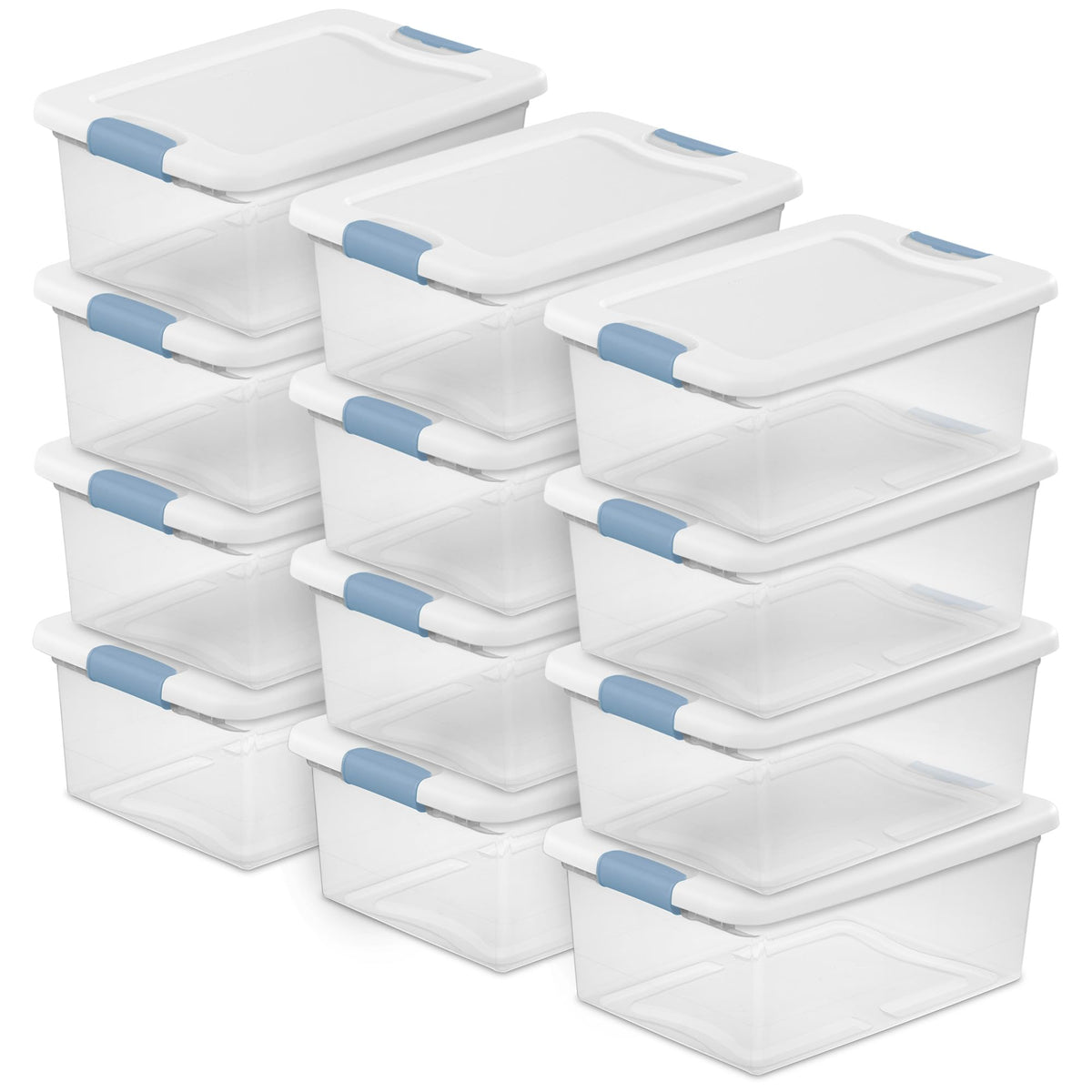Sterilite Latching Box with Lids for Home and Office, 32 Quart, 6-Pack