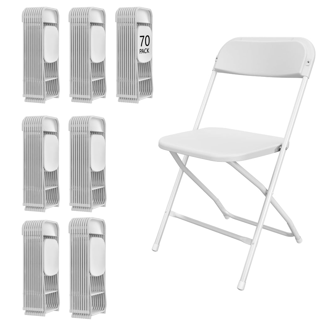 10 Pack White Folding Chairs for School Events Wedding Party Picnic