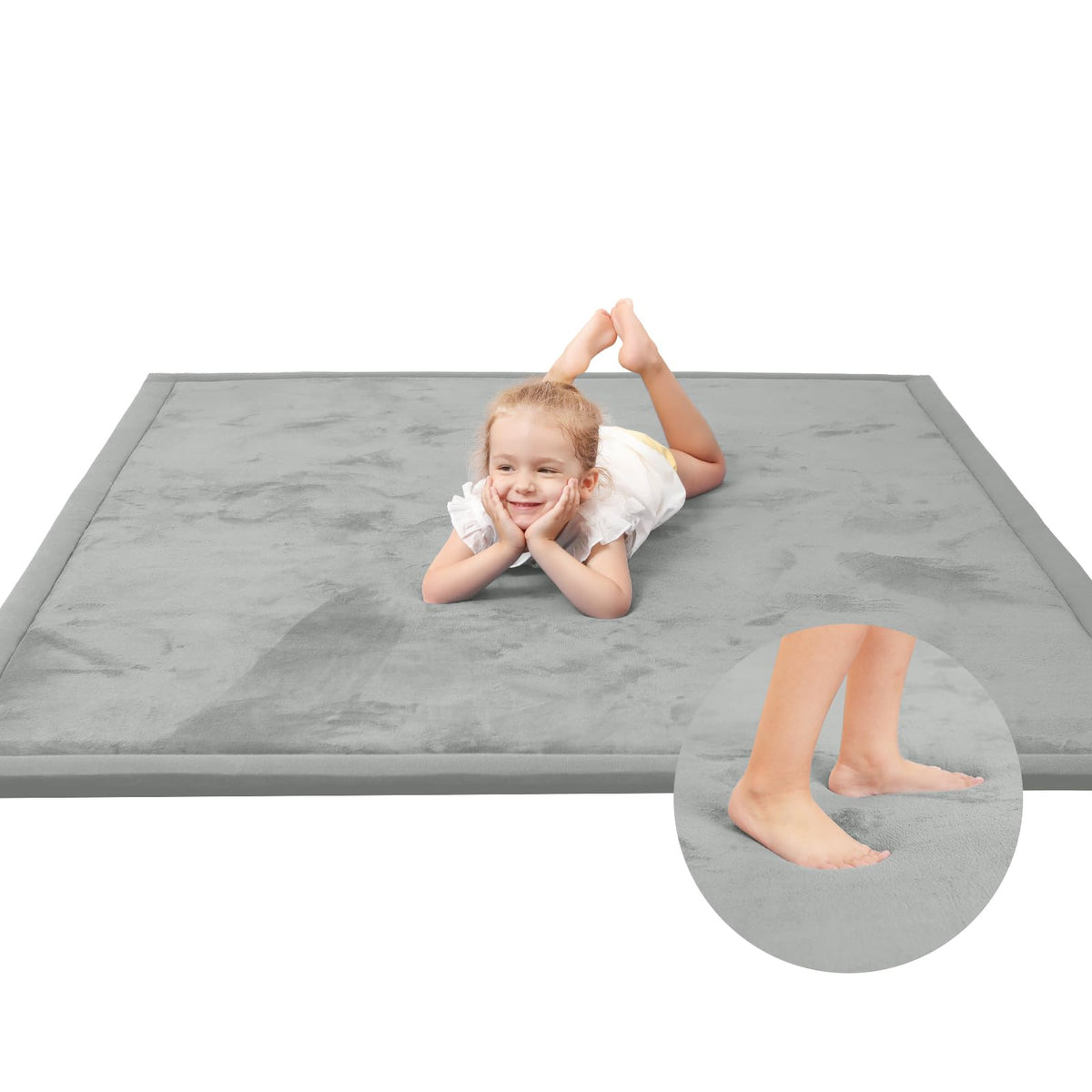 Huloo Sleep Large 1.3" Thick Baby Play Mat for Floor, 79"×59"(Dark Gray)