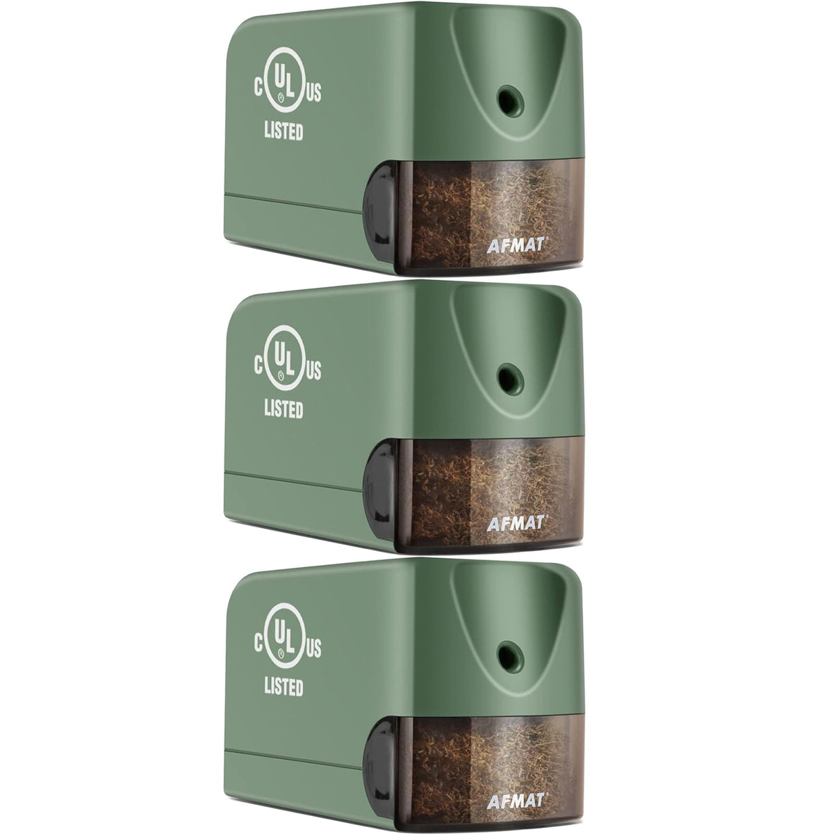 AFMAT 3 Pack Electric Pencil Sharpener PS13, Heavy Duty Pencil Sharpener for Classroom, 6.5-8mm No.2/Colored Pencils, UL Listed, 10,000+ Sharpenings for Home, Office, School