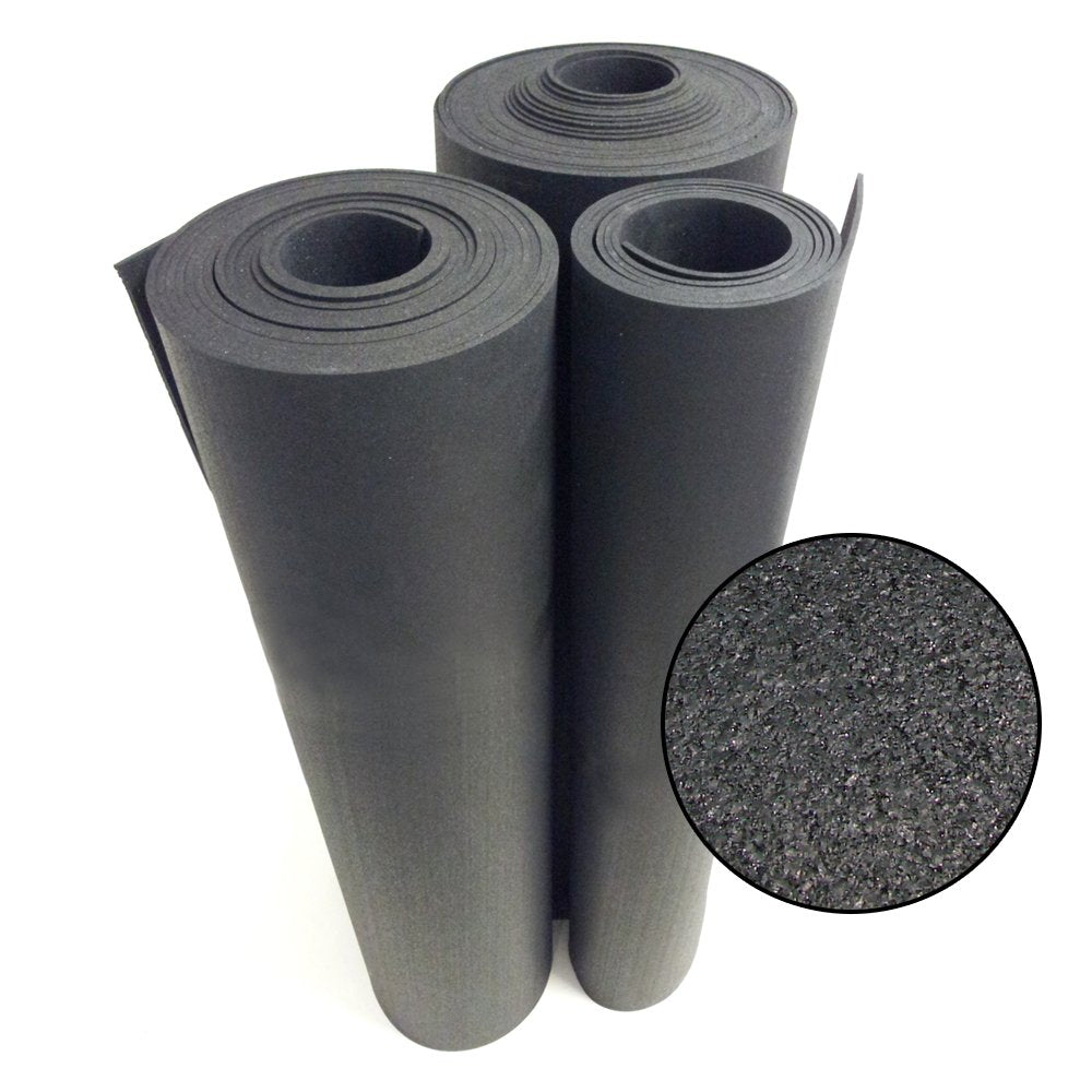 Rubber-Cal Recycled Flooring 3/8 in. x 4 ft. x 7 ft. - Black Rubber Mats