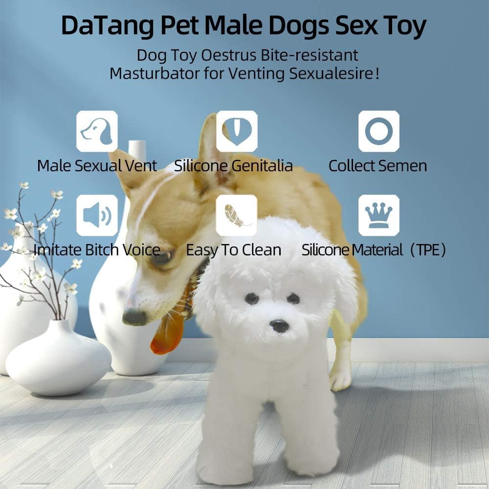 Male Dog Simulation Mating Toy, Dogs Interactive Sleeping Toys, Plush Doll Bride for Male Dog Anxiety Relief Vent Toys, for Estrus Dog, White,25cm