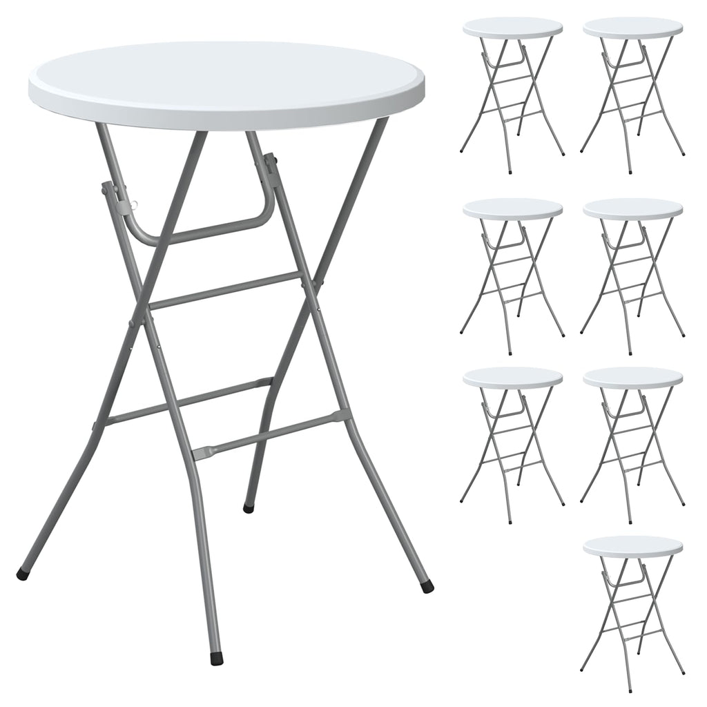24" Round Folding Table, Plastic Bar Height Tables for Parties Black
