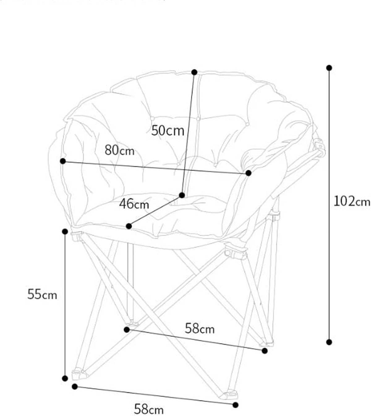 Lounge Chair, Fabric Stool Chair Lazy Couch Chair Lounge Chair Moon Chair Folding Chair Lunch Break Chair 65x65x93cm(Pink)