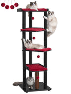 FourFurPets 43.7" Modern Cat Tree for Large Cats, Quick One‑Person Assembly