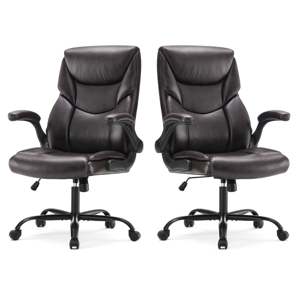 Sweetcrispy Computer Desk Chair, Lumbar Support Video Game Chair PU Leather