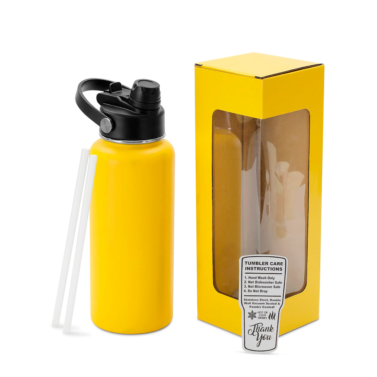 makerflo 32oz Powder Coated Hydro Water Bottle Blanks, Orange, Case of 25