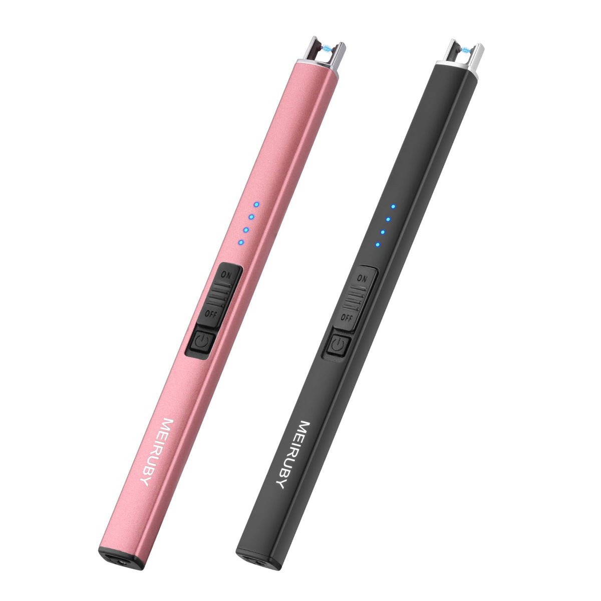 MEIRUBY 2 Pack Electric Candle Lighter, Christmas Stocking Stuffers Gifts for Women Mom Men Wife Sister, USB Arc Rechargeable Windproof Long Lighter for Candle BBQ Housewarming Birthday Gifts Idals