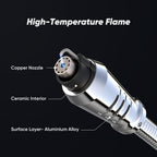Butane Lighter Torch Long Lighter Refillable Lighter Windproof with Visual Fuel Window Flexible Extra Long Torch Lighter for Fireplace Candles (No Butane Included) (Black + Orange, 2 Pack)