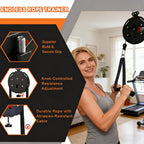 Endless Rope Trainer, Compact Cable Pulley System with Adjustable Resistance, Perfect for Small Space Home Workouts and Full Body Exercise Routines