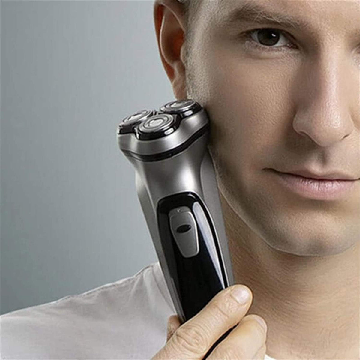 Mens Electric Razor，Wet & Dry Rotary Waterproof Rotary Shaver Suitable for Middle-Aged and Elderly People Mens Grooming Kit Rechargeable Shaving Knife，Black
