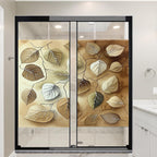 Leaf Textures Stained Glass Window Film 31.5Wx47.2L inch x 2pcs