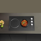 2 Burners Electric Cooktop, 20 Inch 110V 1700W Electric Ceramic Cooktop Built-in Electric Stove Top with 5 Power Levels and Kid Safety Lock and Timer (No Plug)