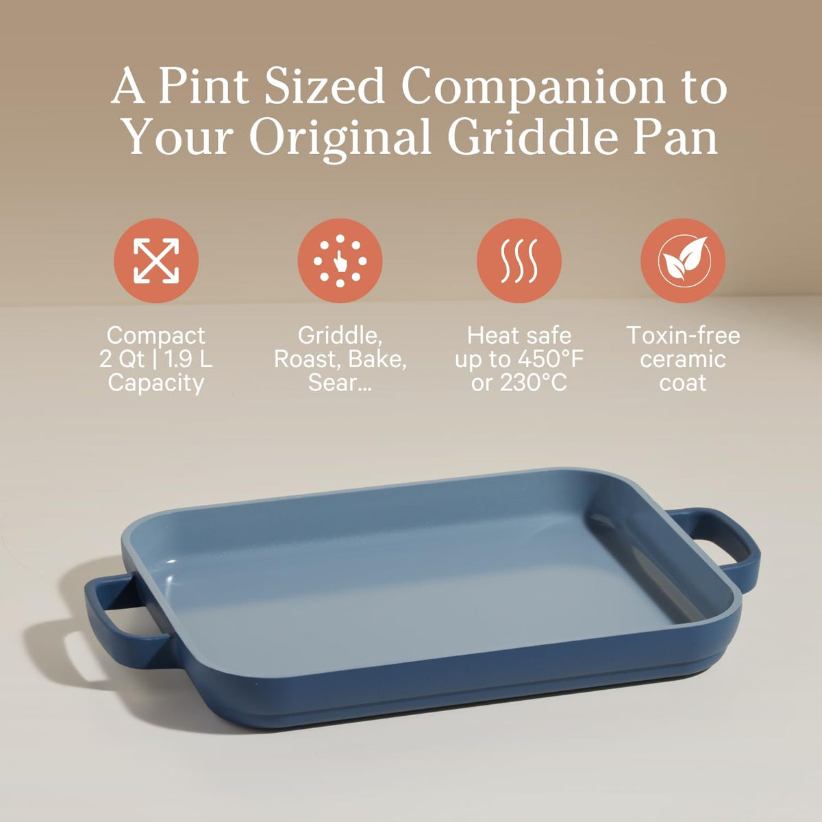 Our Place Mini Griddle Pan, 9" Nonstick Ceramic Stovetop Griddle, 2 Qt