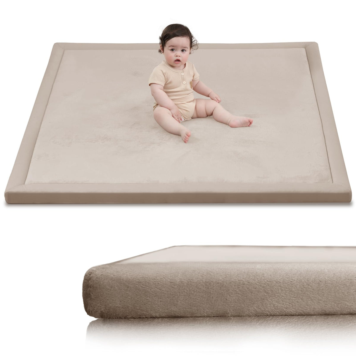 Huloo Sleep Large 1.3" Thick Baby Play Mat for Floor, 79"×59"(Dark Gray)
