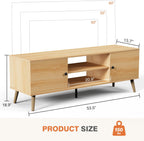 DUMOS TV Stand for 55 60 Inch TV, Entertainment Center with Storage