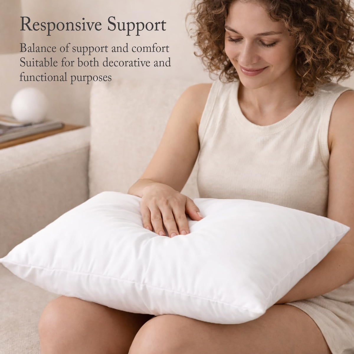 puredown® 24x24 Feather Down Pillow Inserts, Set of 4 Throw Pillow Inserts for Decorative Throw Pillow, Bed, Couch and Home Decor