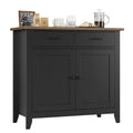 HORSTORS Farmhouse Kitchen Storage Cabinet, Small Buffet, Coffee Bar, White