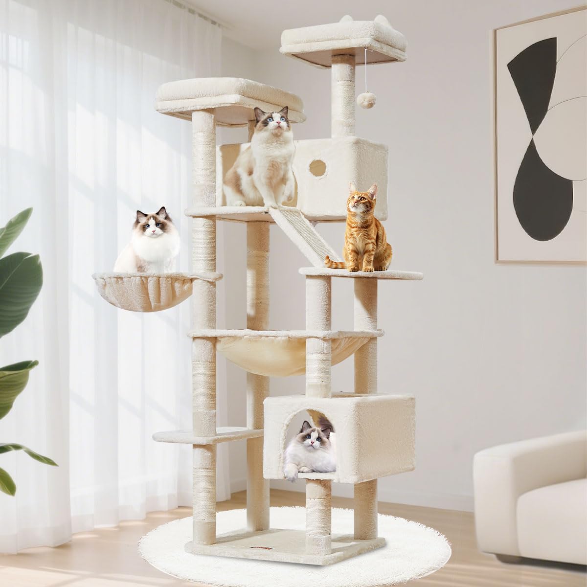 Taoqimiao Cactus Cat Tree, 71 in Extra Large Cat Tower for Indoor Cats