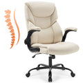 Sweetcrispy Computer Desk Chair, Lumbar Support Video Game Chair PU Leather