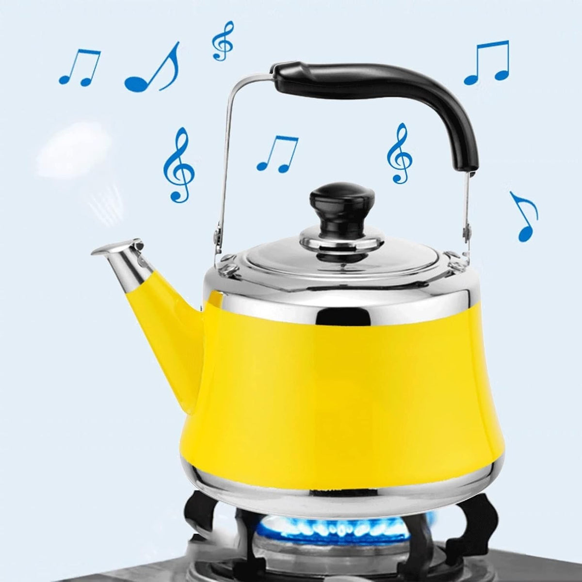 Tea Kettle,Whistling Teafor Stovetop,2 to 5 L Stainless Steel WhistlingTea Pot with Heat Proof Ergonomic Handle(5 liter)