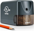 AFMAT Heavy Duty Electric Pencil Sharpener for 6.5-8mm No.2/Colored Pencils, 2 Pack (Green + Gray)