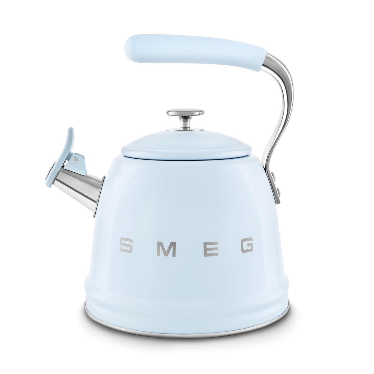 SMEG Stovetop Whistling Kettle – 50s Retro Style, 2.3 Liter (10 Cup / 2.4 Quart) Stainless Steel Tea Kettle with Iconic Design & Whistle – Premium Kitchen Statement Piece-Cream