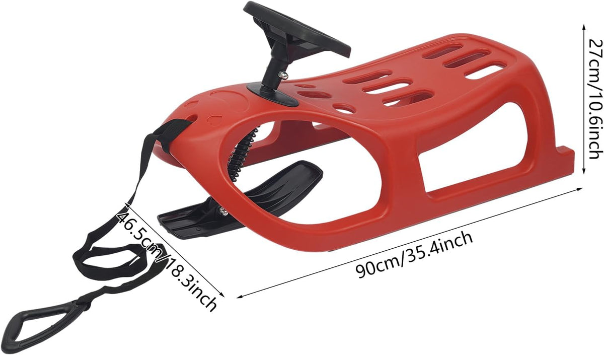Saddle Style Snow Sled for Kids and Adults – Winter Outdoor Sliding Toy, Heavy Duty Plastic, Fun Sledding for Snowy Hills and Backyard