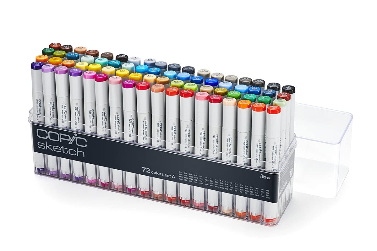 Copic Sketch, Ultra-blendable Alcohol Markers, 72pc Set A