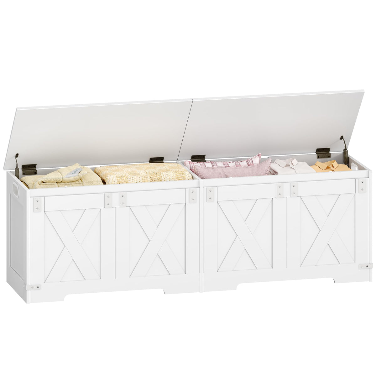 Hzuaneri 59 inches Farmhouse Storage Chest and Bench | 70 Gal | 330lb Seat