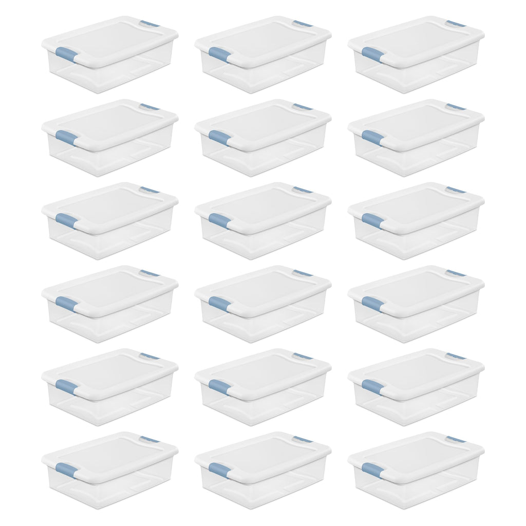Sterilite Latching Box with Lids for Home and Office, 32 Quart, 6-Pack