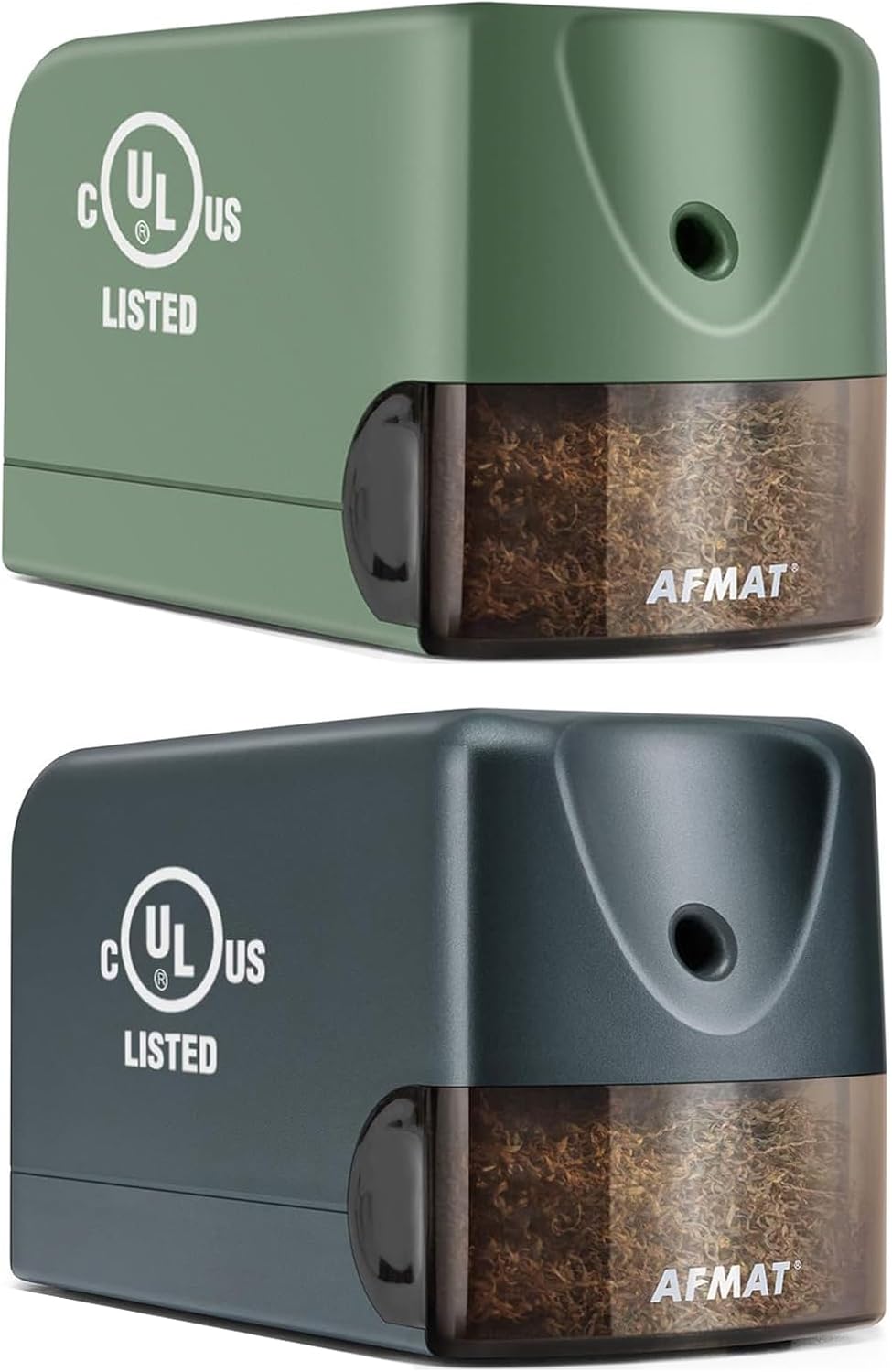 AFMAT Heavy Duty Electric Pencil Sharpener for 6.5-8mm No.2/Colored Pencils, 2 Pack (Green + Gray)